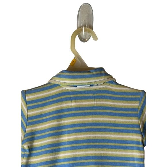 Pepper Toes Layette Blue And‎ Green Striped Collared Polo Short Romper Size 3M - Picture 4 of 10